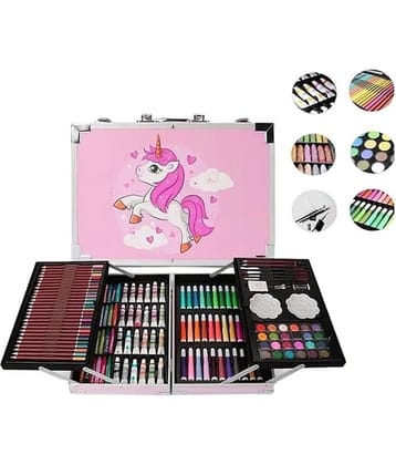 Eclet Unicorn Art & Craft Painting Box,Big Coloring Suitcase Multiple 145 Color Kit