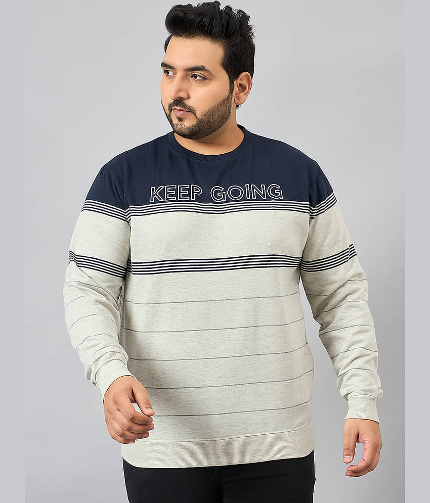 AUSTIVO Fleece Round Neck Men's Sweatshirt - Grey ( Pack of 1 )