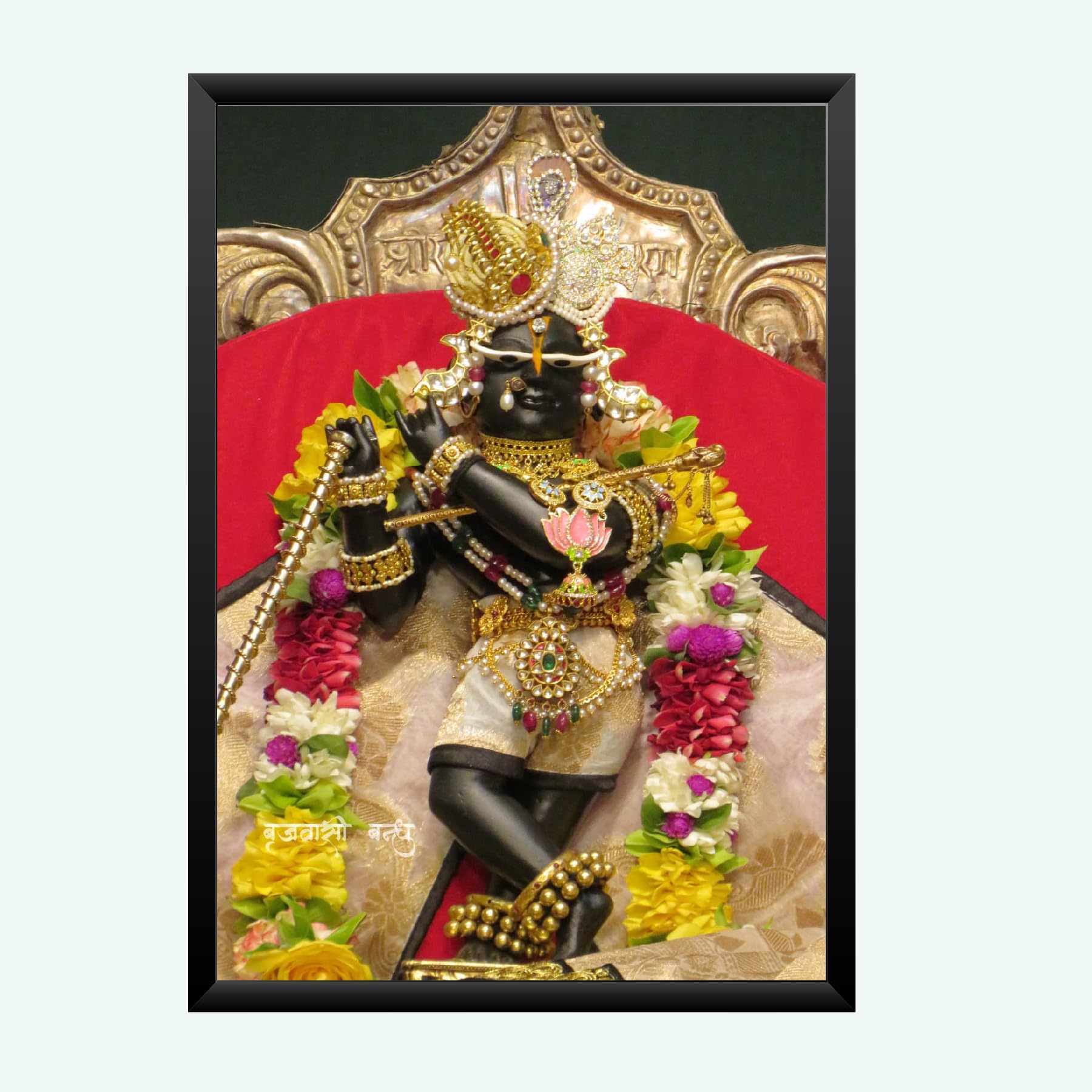 NOKKES Radha Raman ji Vrindavan Radha Raman Thakur Ji Photo Frames Religious Photo frame 5X7 Inch Photo Frame_QWW76