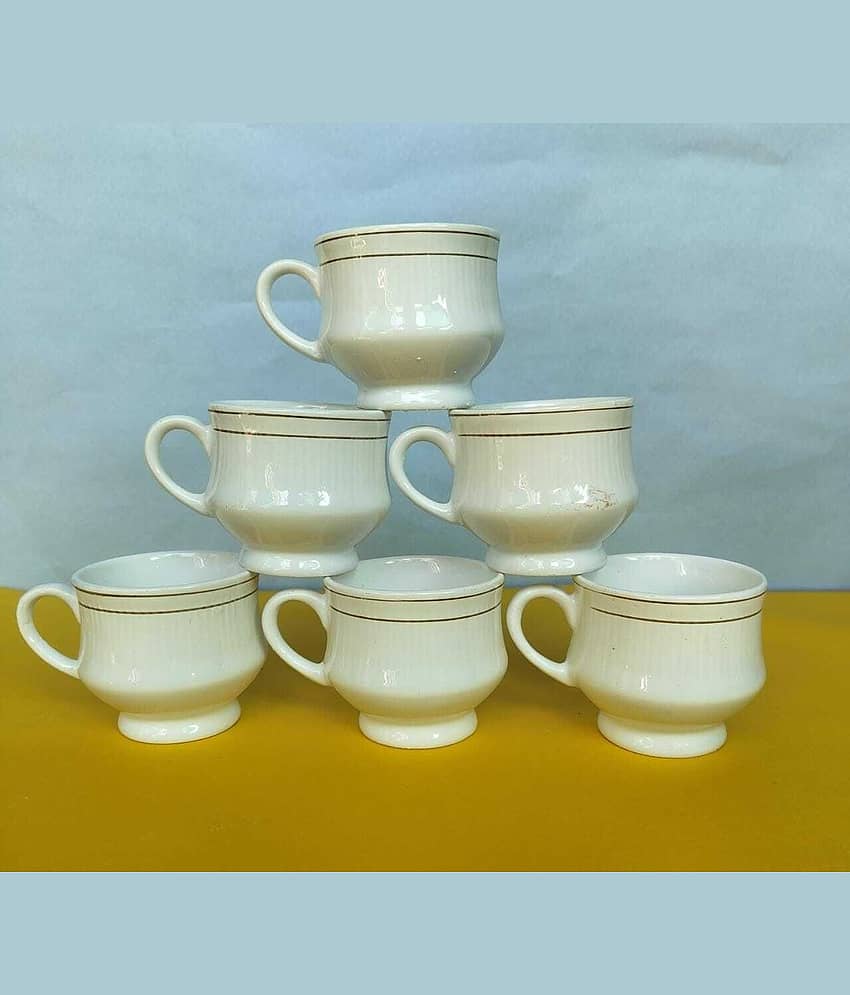 Love Unlimited Solid Bone China Tea Cup 150 ml ( Pack of 6 )