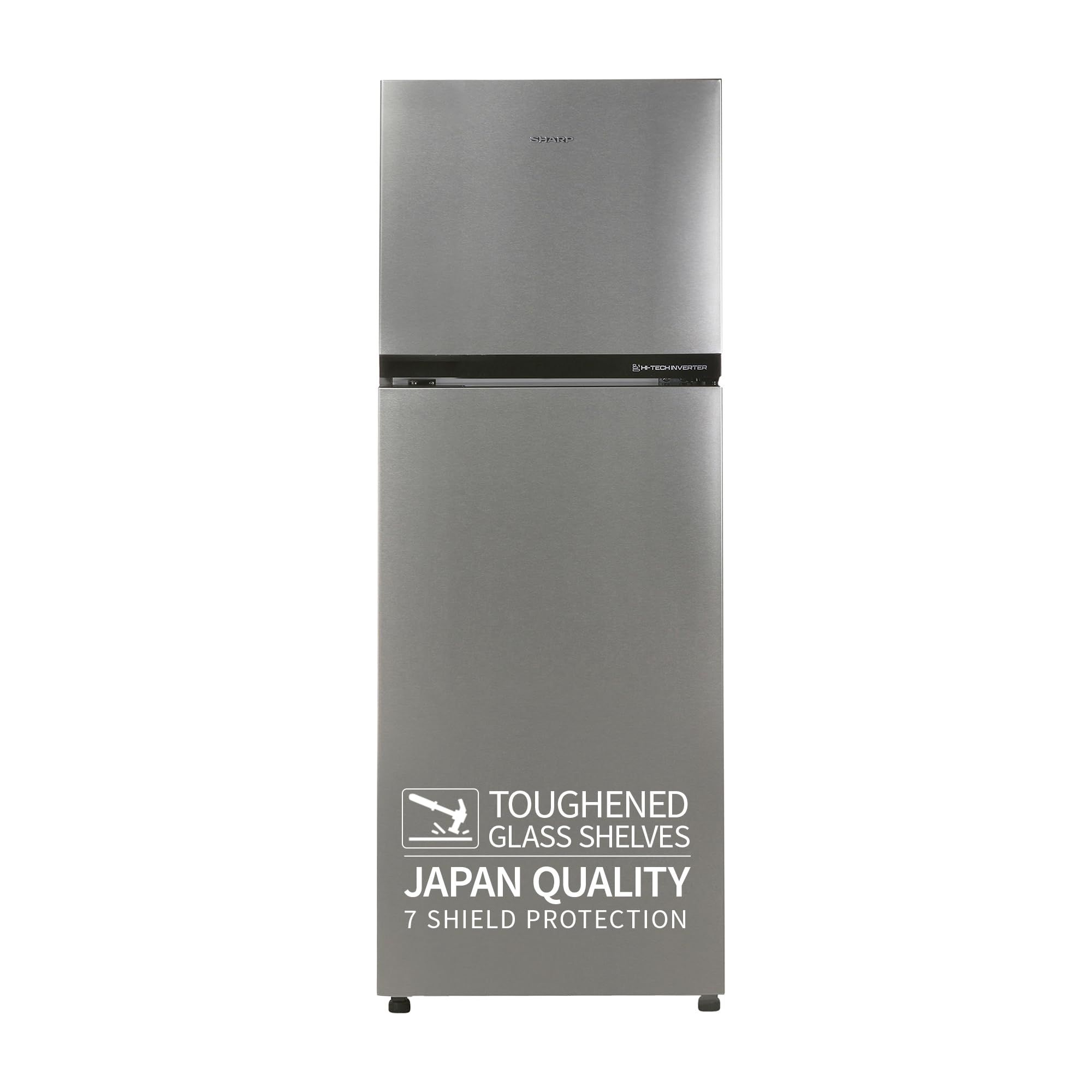 SHARP Double Door Refrigerator, 265L Steel Finish, Model Number: SJ-FF305V2-PSH