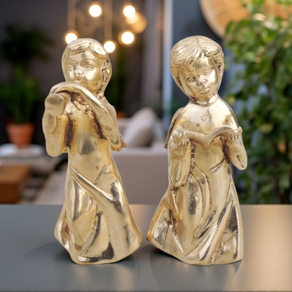 Brass Showpiece 2 Pcs. Ladies Set God Idol Statue, Height : 5.5 Inch (BSMAS1695 B)