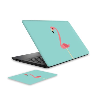 Flamingo 1 Laptop Skin and Mouse Pad Combo