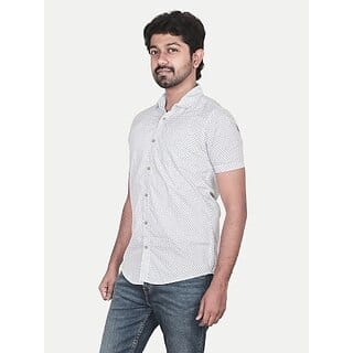 Radprix Men Printed Casual White Shirt