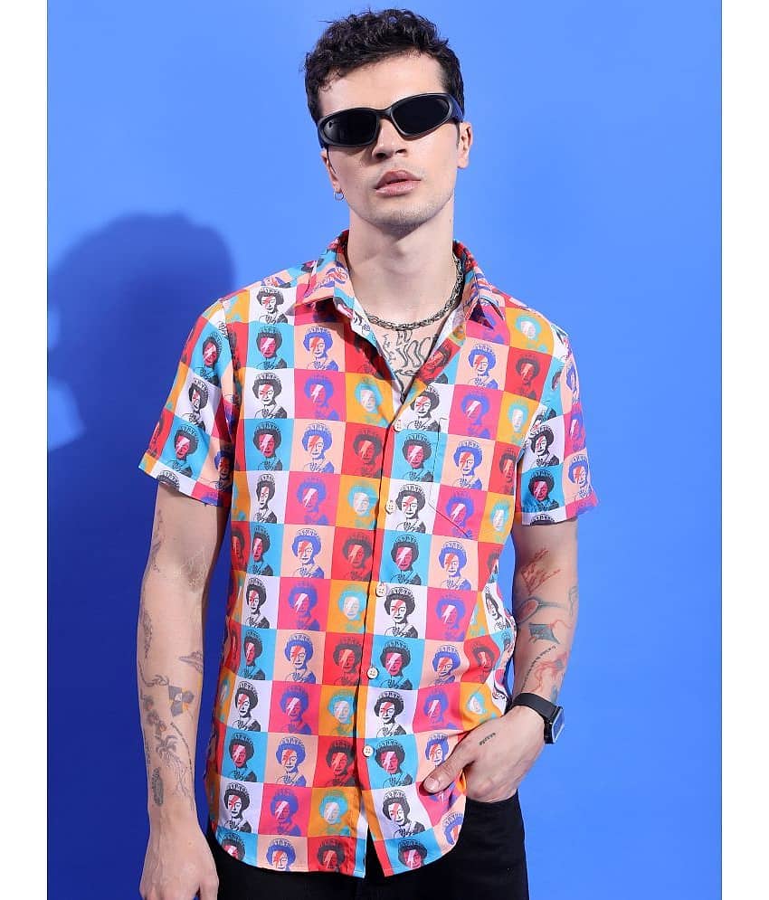 Ketch Polyester Slim Fit Printed Half Sleeves Men's Casual Shirt - Multicolor ( Pack of 1 )