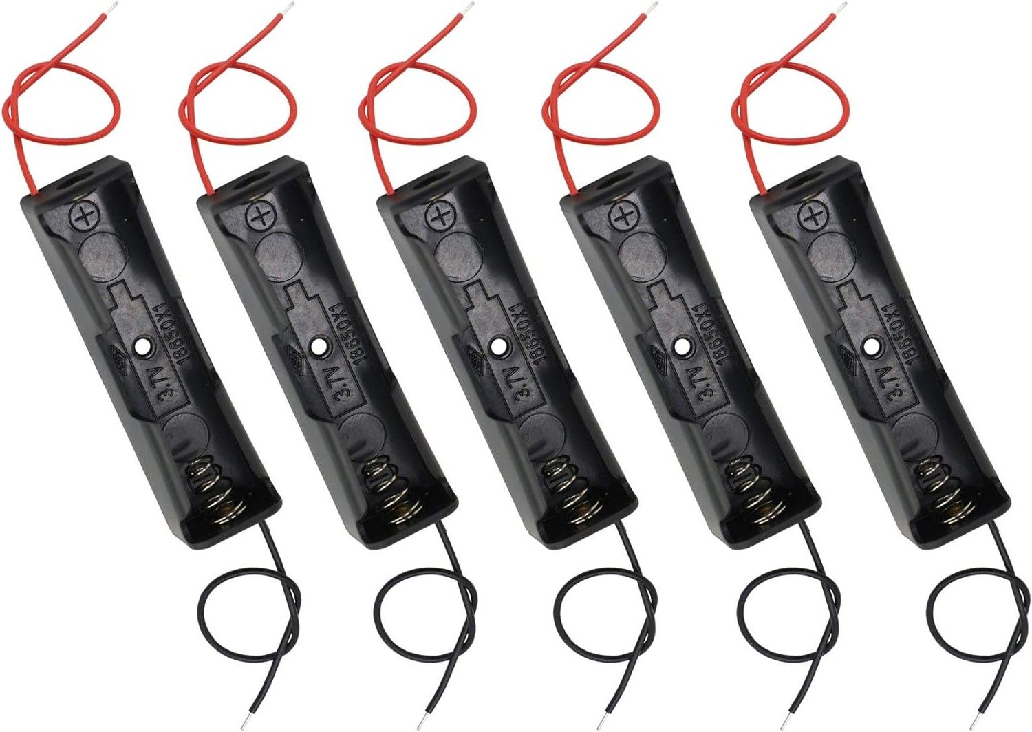 5Pcs 18650 Battery Holder Box 1 Slots With Wire Leads