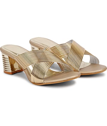 Ishransh - Gold Women's Slip On Heels