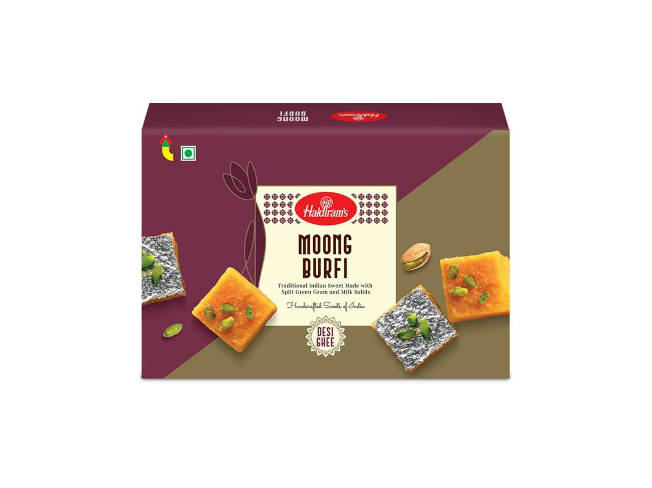 Haldiram's Veg Moong Dal Burfi  - 350 Gm - Pack of 2