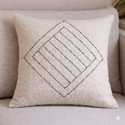 Nature Craaft Hand Embroidered Cotton Cushion Cover for Home Decor