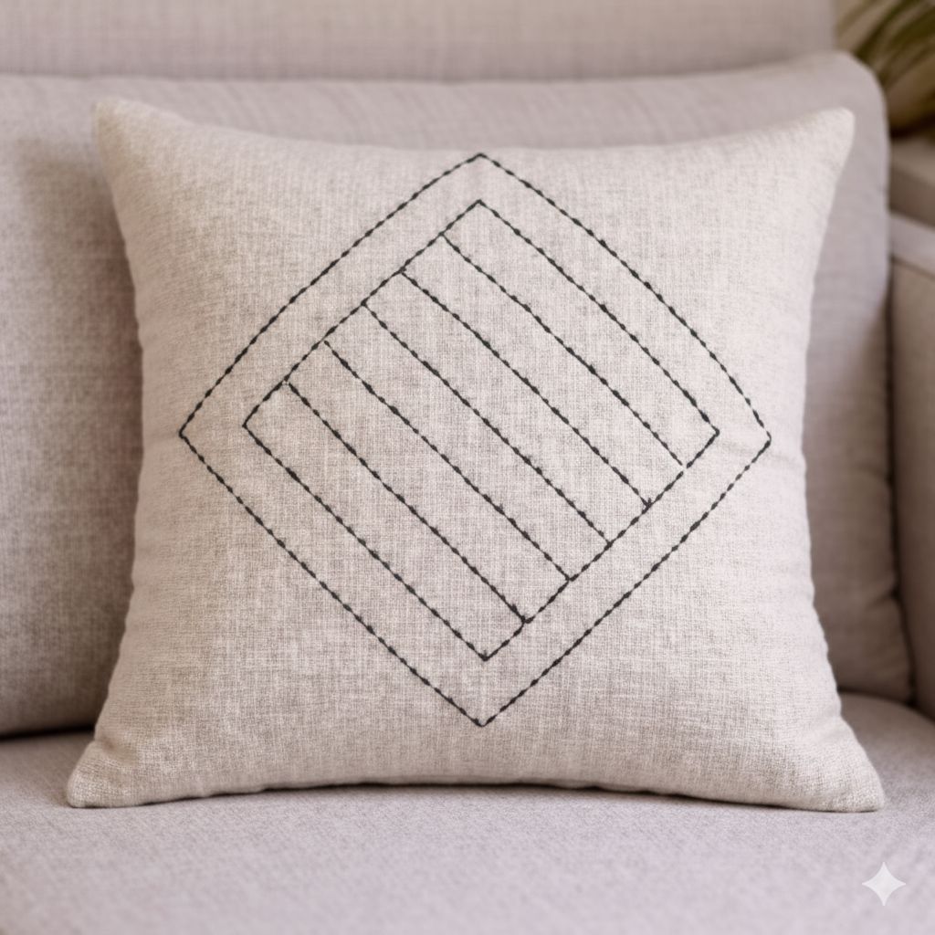 Nature Craaft Hand Embroidered Cotton Cushion Cover for Home Decor