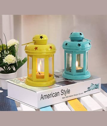 Arsalan Table Top and Hanging Iron Tea Light Holder - Pack of 2