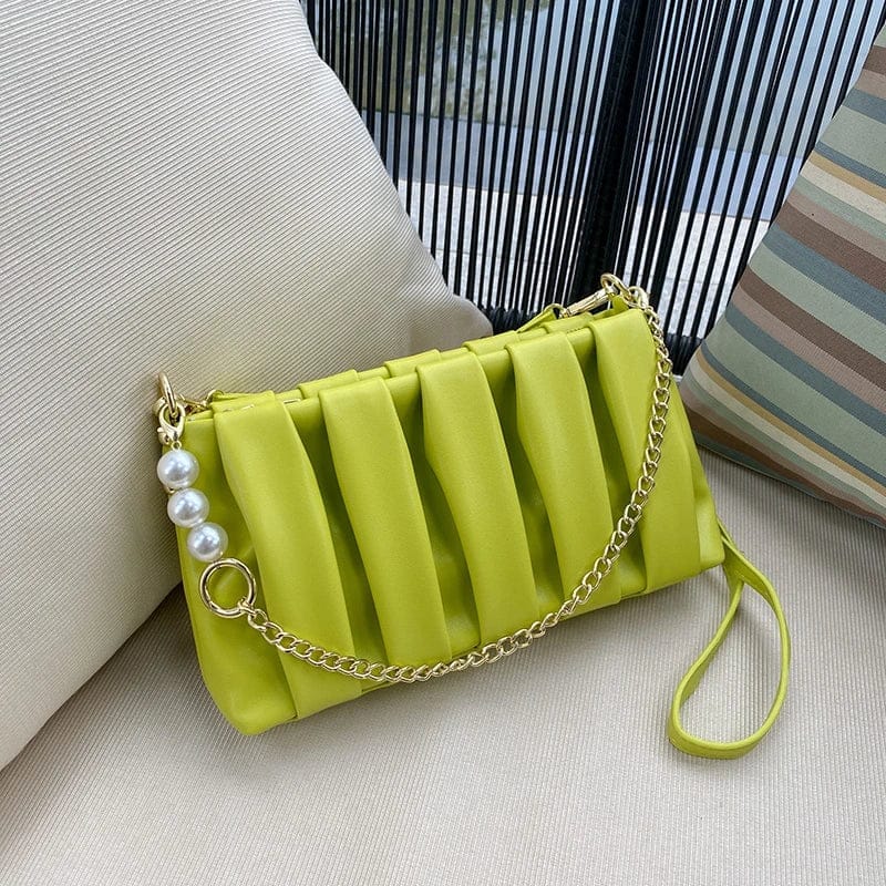 Fluorescent Color Women's Pleats Handbags Women Fashion Shoulder Messenger Bag Crossbody Underarm Bag Female Small Purse