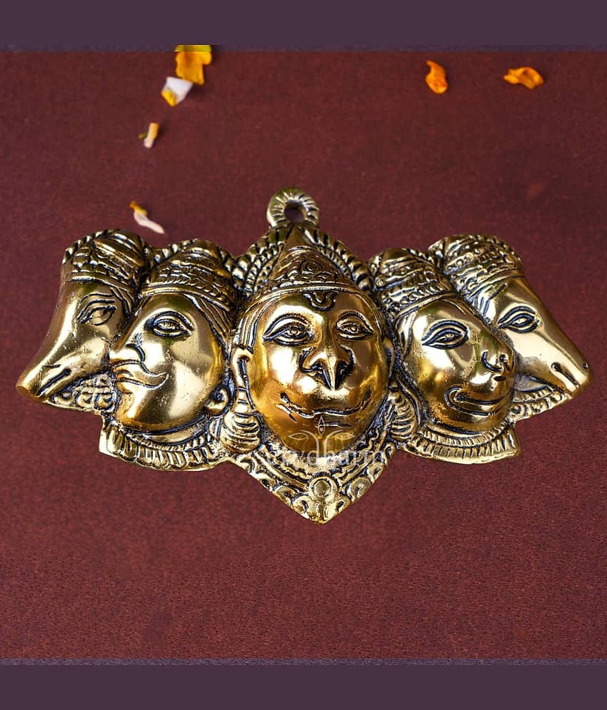 ServDharm Aluminium Punchmukhi hanuman Idol ( 10 cm )