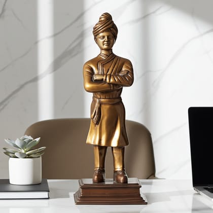 Handcrafted Brass Swami Vivekanand Ji Statue - Spiritual Showpiece for Home Decor, Height : 26 Inch (BSMAS1354 G)