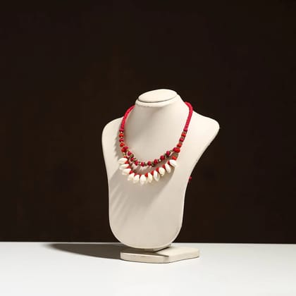 Red - Tribal Odisha Dokra Threadwork Handmade Necklace 46