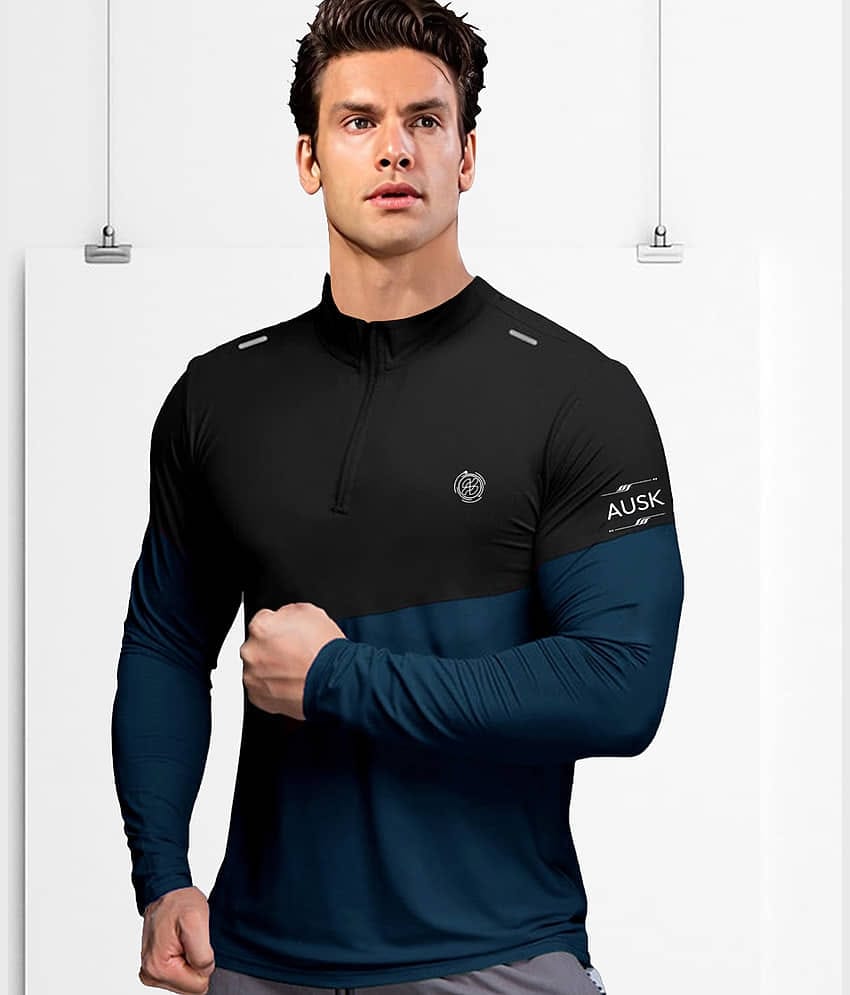 AUSK Blue Polyester Regular Fit Men's Sports T-Shirt ( Pack of 1 )