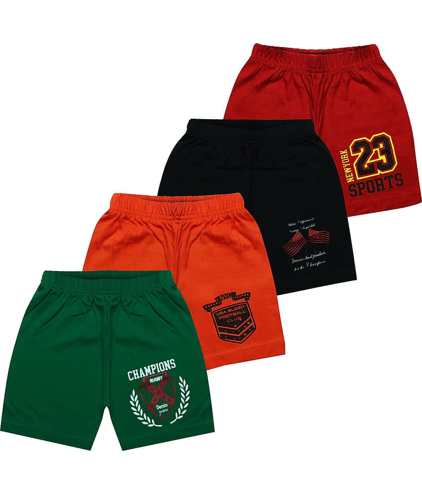 MIST N FOGG Pack of 4 Cotton Three-Fourth For Boys ( Multicolor )