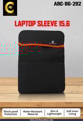 Laptop Sleeve 15.6" (inch) Compatible for MacBook / HP / Lenovo / Dell / Asus / Acer / Sony (Black)