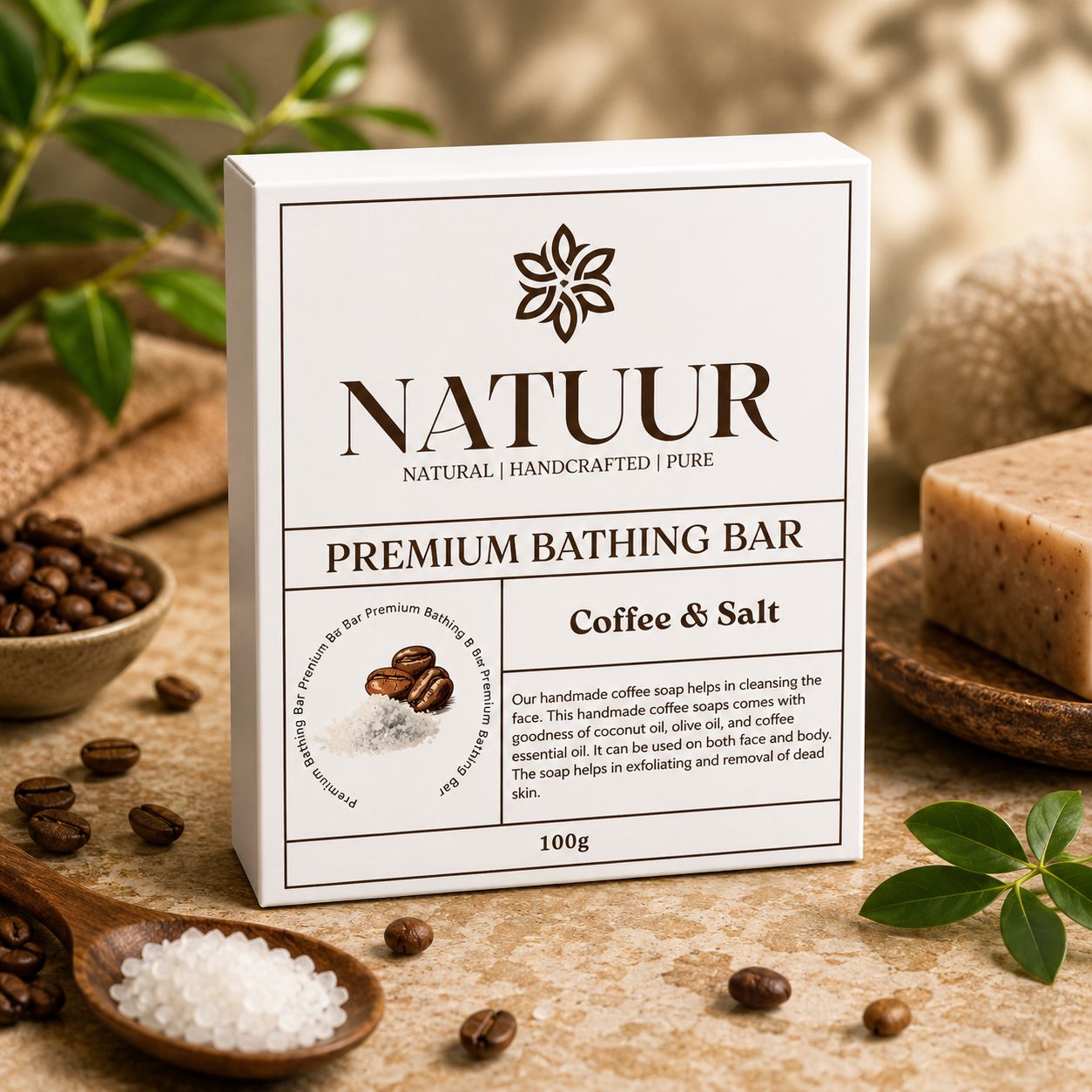 REVIVE DAILY Coffee & Himalayan Salt Premium Bathing Bar