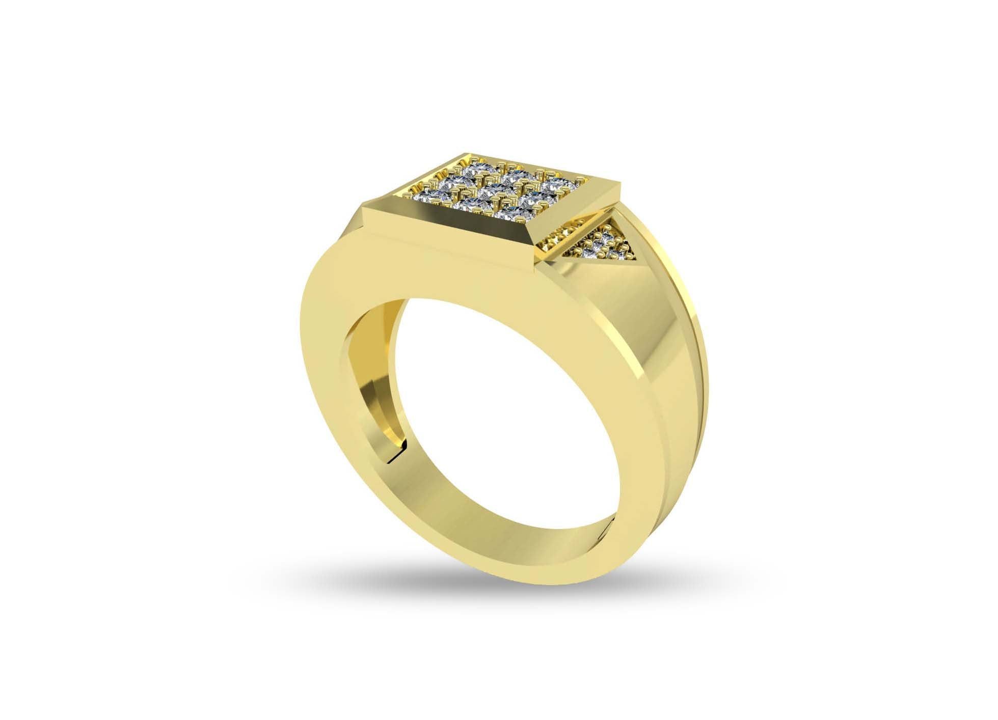 9 Matrix Mens Art Deco Ring