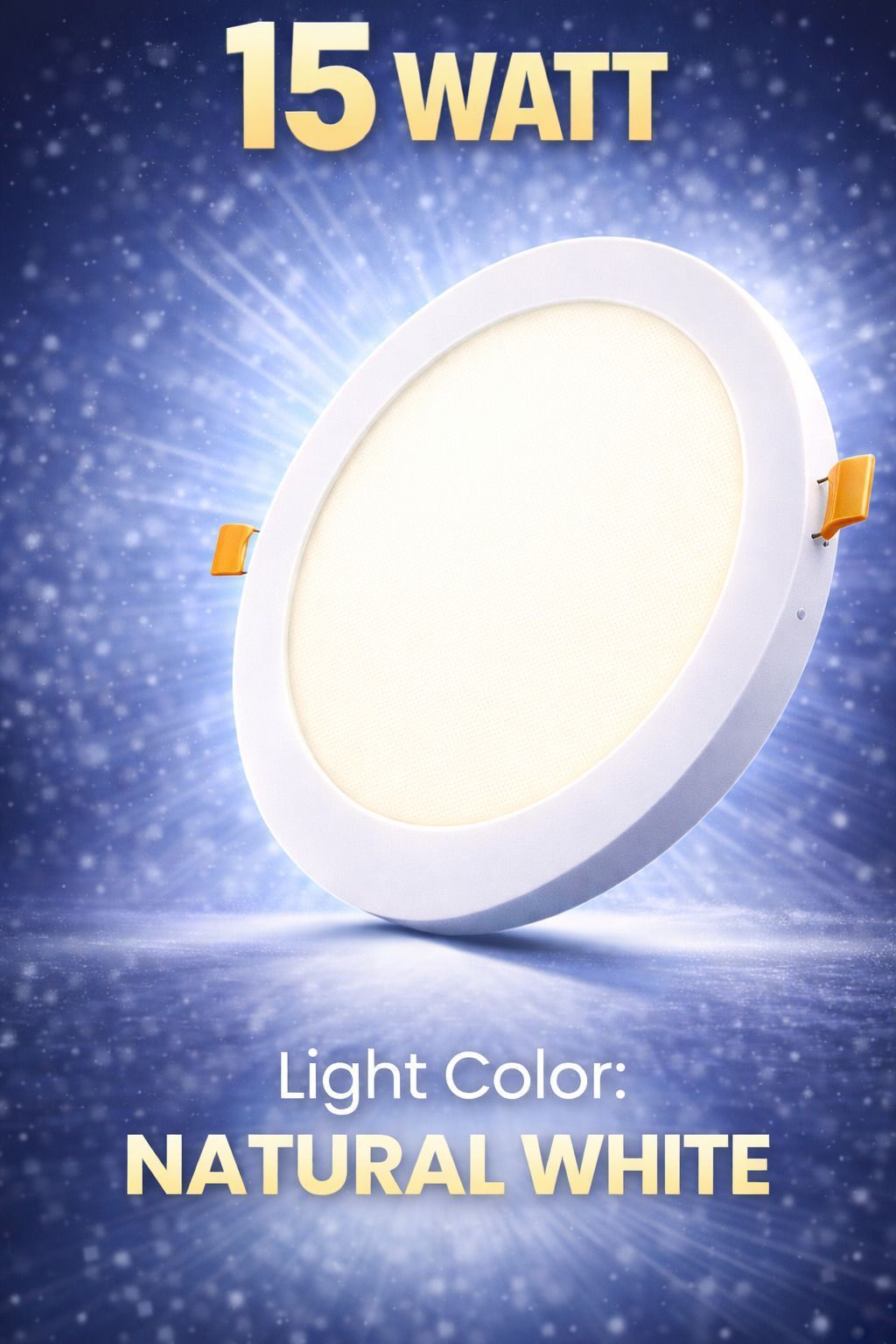 SPARKWORLD 15W Round LED Panel Light Natural White | Slim Recessed Ceiling Light for Home, Office & Commercial Use