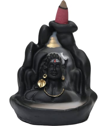 Lord Shiva Polyresin Smoke Backflow Idol Showpiece With 10 Fire Cones