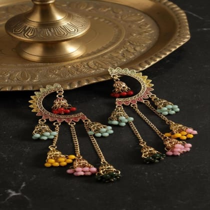 Elayne Rangoli Charm Chandbali Earrings Elayne Rangoli Charm Chandbali Earrings