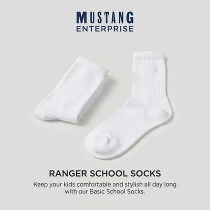 Mustang Ranger School Socks Full Length White Pack of 1