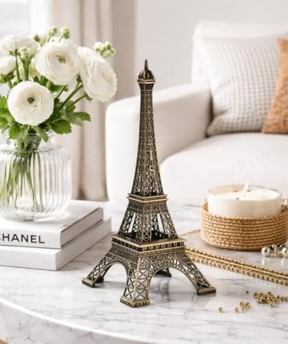 SATYAM KRAFT 1 Piece Paris World Famous Building Small Metal Eiffel Tower Antique Vintage Statue for Wedding,