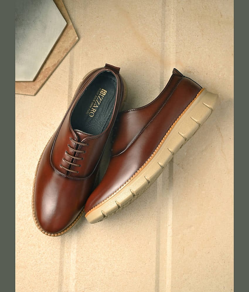 BIZZARO Casual Brogues Shoes Brown Men's Outdoor Shoes