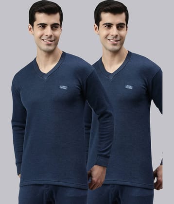 Lux Cottswool Pack of 2 Cotton Blend Thermal Tops For Men's ( Blue )