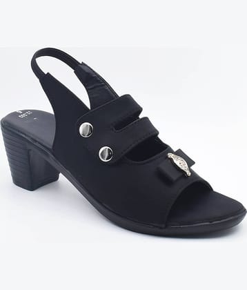 IndiForce Black Women's Sandal Heels