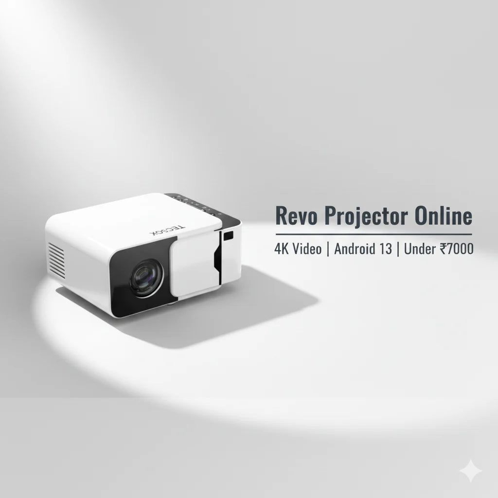 TecSox Revo Projector Online | 4K Video | Android 13 | Under ₹7000