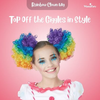 Multi Color Afro Wigs -  Premium Curly Afro wigs Clown Joker Malinga Unisex Funky Hair Wig - 1PC