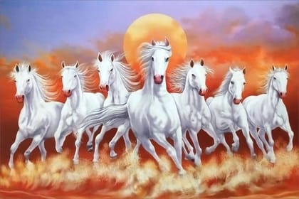 WHITE SEVEN HORSES A3