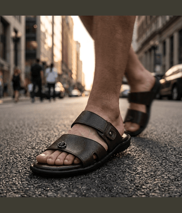 Runrave RIPIT - Black Men's Korean Sandals