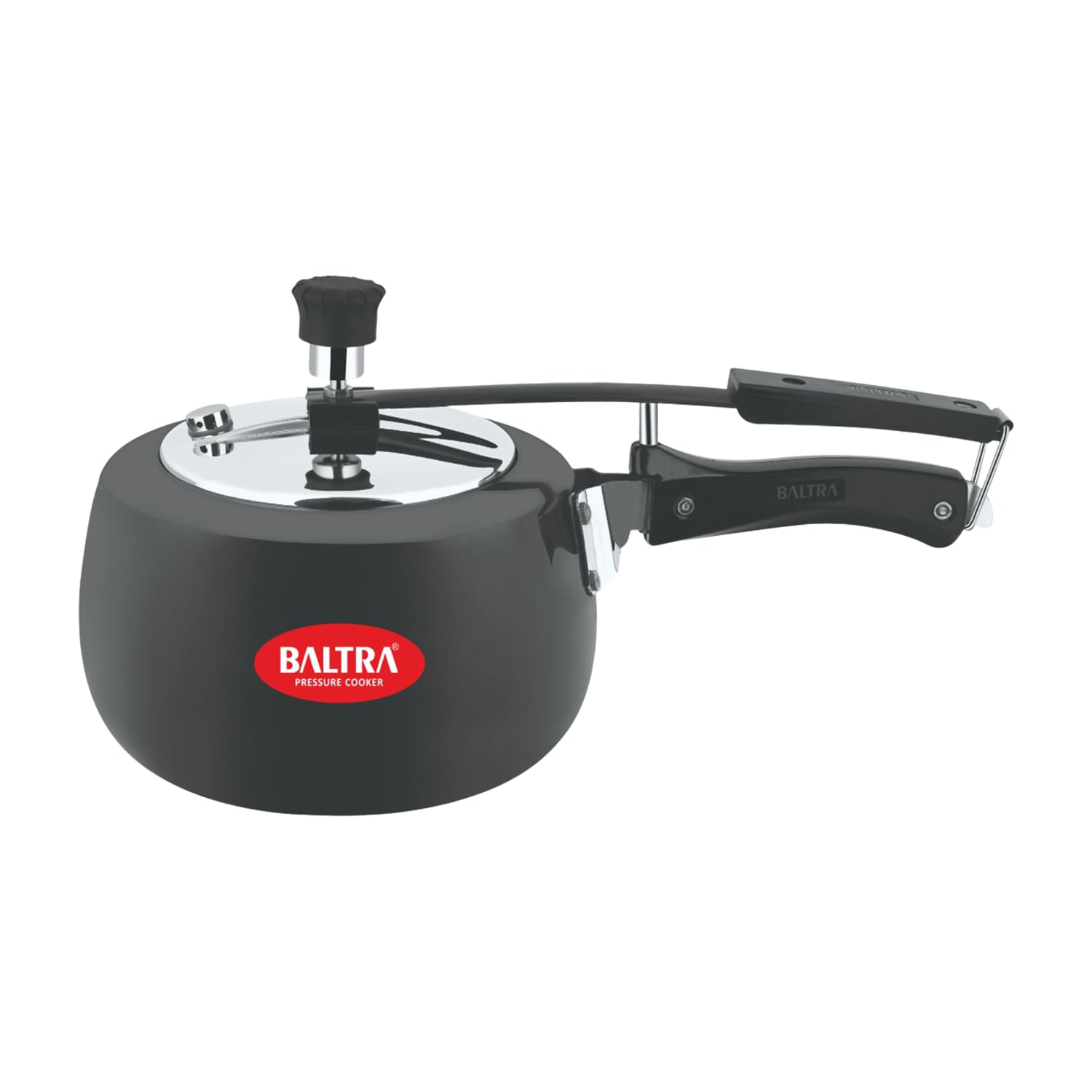 Baltra Orion 2 Litre Black Pressure Cooker | Hard Anodised Inner Lid Non-Stick Induction Pressure Black Cooker For Cooking | Kukar Induction Base Cooker - 2 Year Warranty
