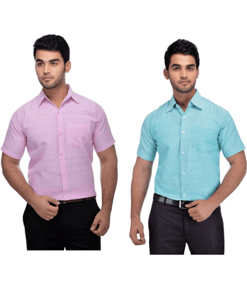 DESHBANDHU DBK Cotton Regular Fit Half Sleeves Men's Formal Shirt - Multi ( Pack of 2 )