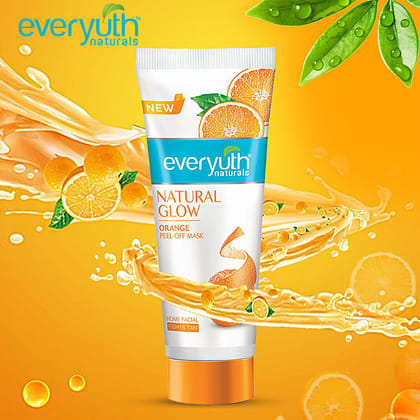 Everyuth Naturals Natural Glow Peel-Off Mask - Orange, Home Facial, Fights Tan, No Harmful Chemicals, 90 G Tube Everyuth Naturals Natural Glow Peel-Off Mask - Orange, Home Facial, Fights Tan, No Harmful Chemicals, 90 G Tube