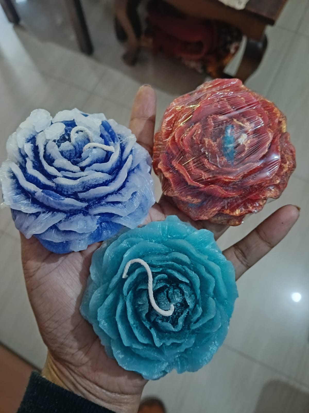 Peony scented candle  6 PCS  Cold Red