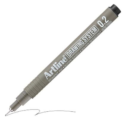 Artline Black Colour Drawing System Pen of writing width 0.2 MM of 12 Qunaity | Explore Various Drawing Techniques for Artists & Designers