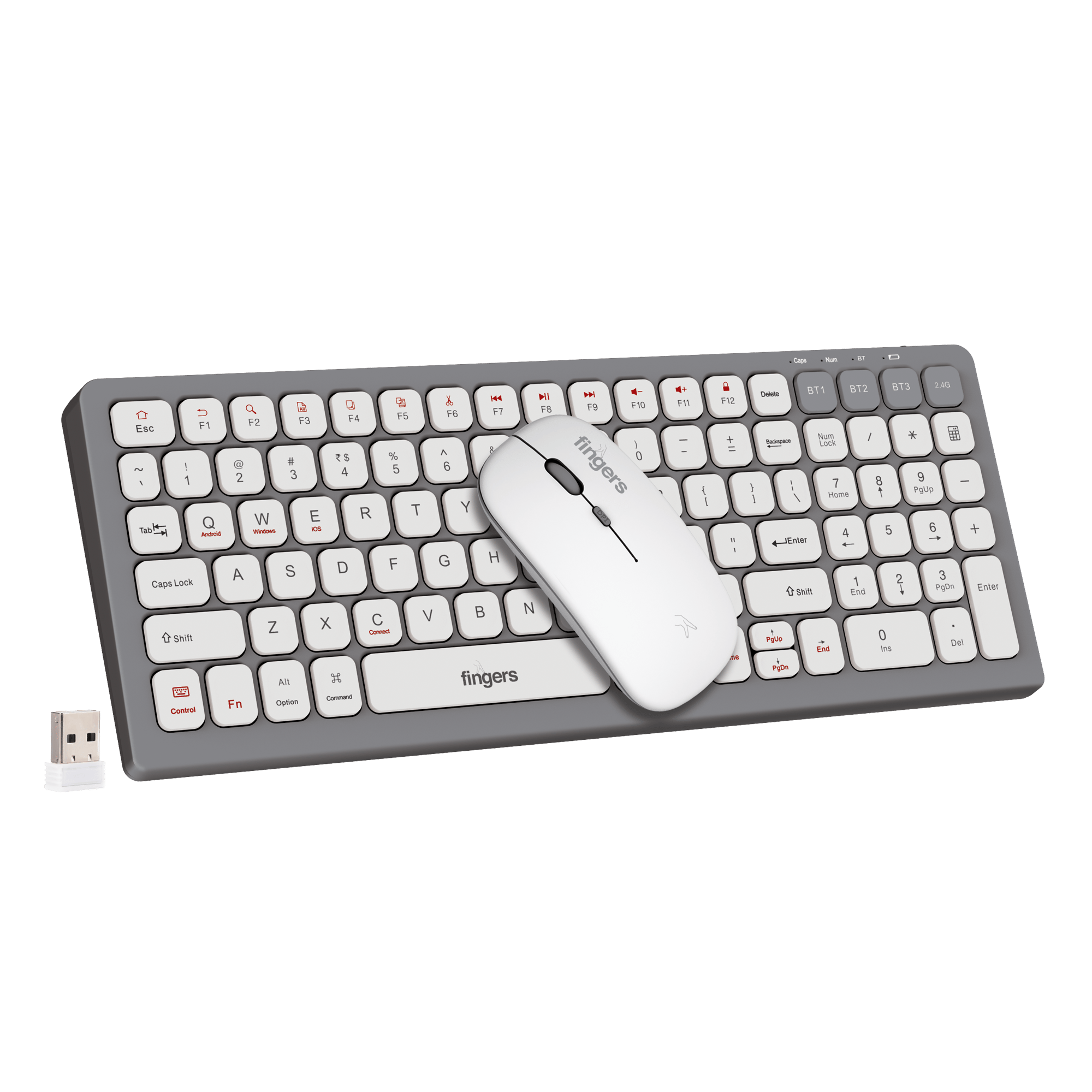 FINGERS REGAL-D4 WIRELESS DESKJET KEYBOARD COMBO | WHITE
