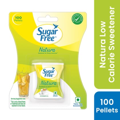 Sugar Free Natura, 100 Pellets|100% Safe| Scientifically Proven & Tested|Sweet like Sugar but with zero calories| 8.5g
