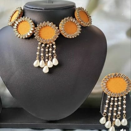 Yellow colour chokr set
