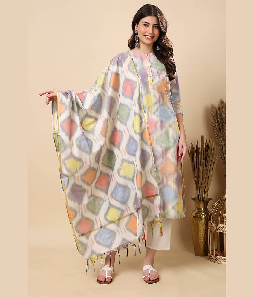 FASHJONS 360 Women Cotton Printed Straight Kurti With Harems Pants ( Multicoloured )