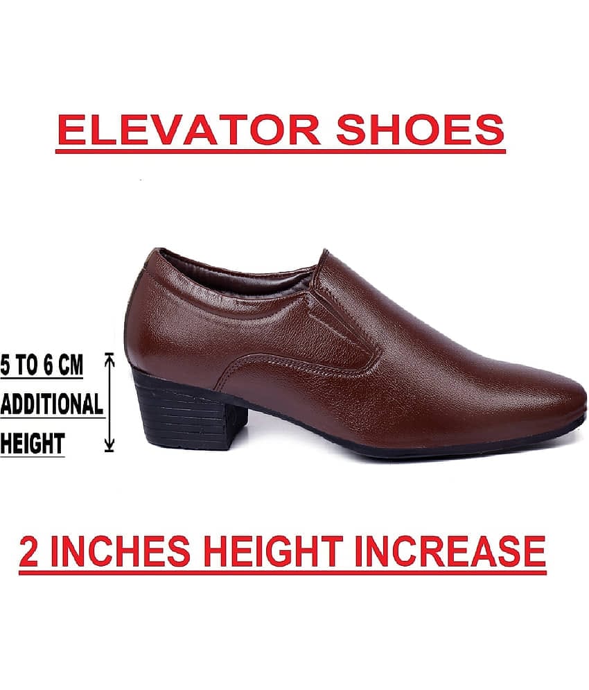 YUVRATO BAXI Brown Men's Slip On Formal Shoes