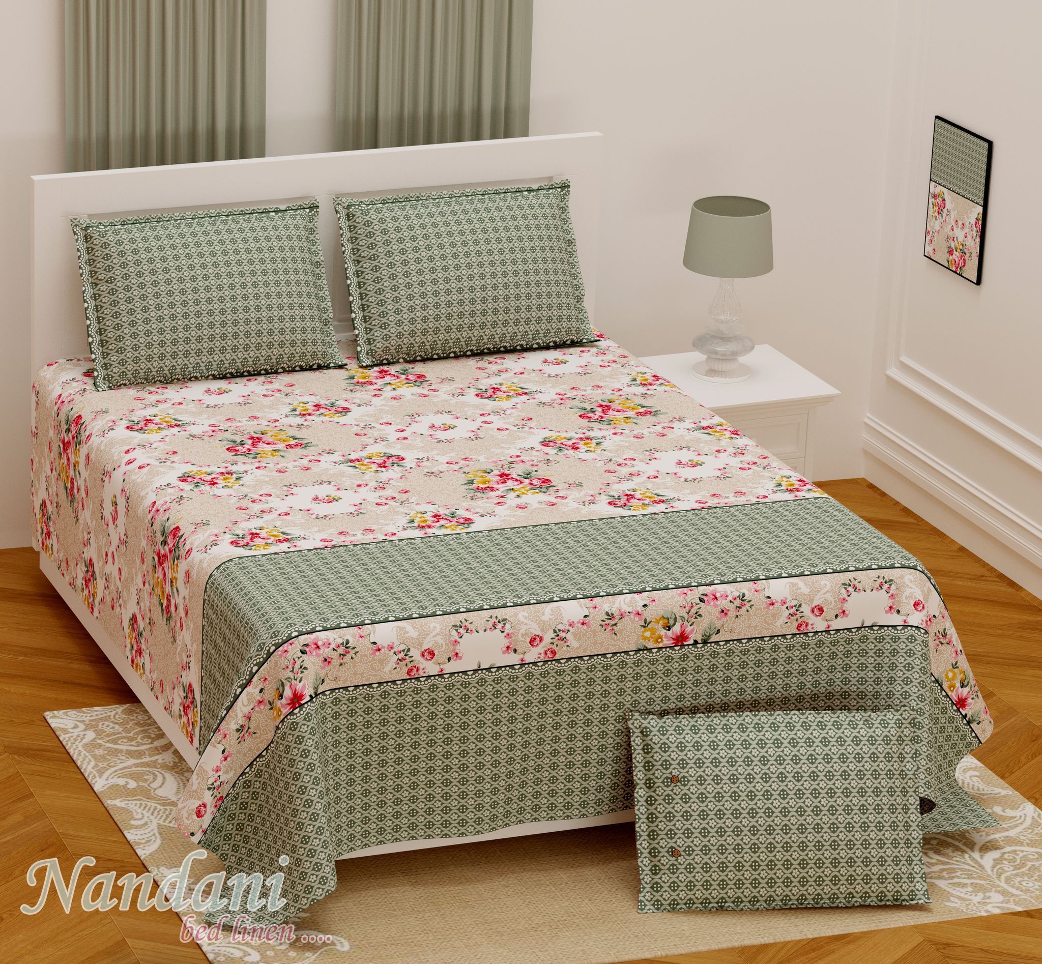 Bedsheet Adda Elegant Jaipuri Cotton Double Bedsheet | Ethnic Home Decor