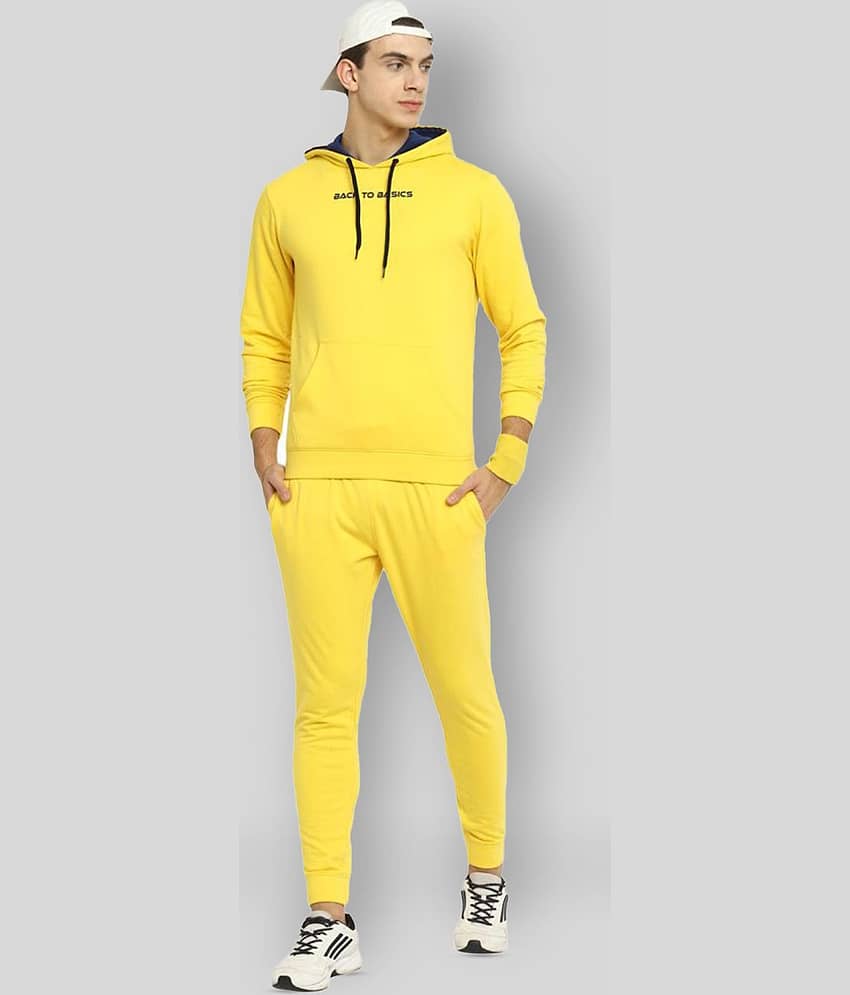 OFF LIMITS - Yellow Fleece Regular Fit Solid Men's Sports Tracksuit ( Pack of 1 )