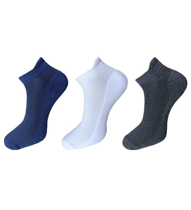 3_Pair Set Unisex Casual Cotton Solid Ankle Length Socks (Multicolor)-PID54112
