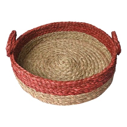 Sabai Grass Beni Round Tray with Handle